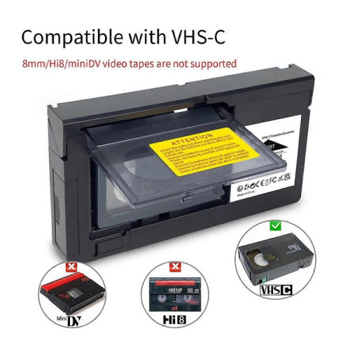 VHS-C Cassette Converter for JVC for RCA for Panasonic VHS to VHSC 2
