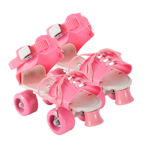 Adjustable roller skates  Quad skates with adjustable straps  Outdoor, pink