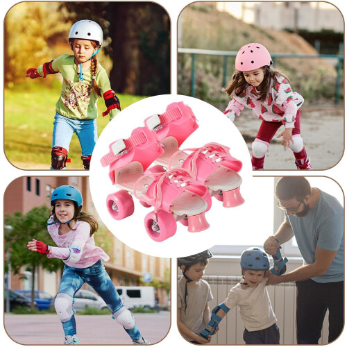 Adjustable roller skates  Quad skates with adjustable straps  Outdoor, pink 2