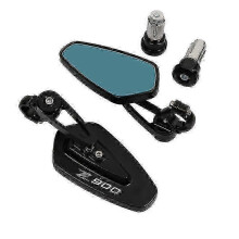 (Black) Black Rearview Mirrors for Kawasaki Z900 Z900 Motorcycle Handlebar Bar End Mirrors
