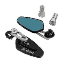 (Silver) Black Rearview Mirrors for Kawasaki Z900 Z900 Motorcycle Handlebar Bar End Mirrors