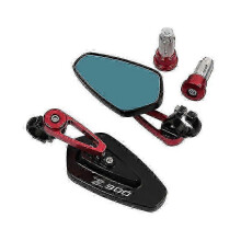 (Red) Black Rearview Mirrors for Kawasaki Z900 Z900 Motorcycle Handlebar Bar End Mirrors