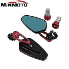 (NO LOGO Red) Black Rearview Mirrors for Kawasaki Z900 Z900 Motorcycle Handlebar Bar End Mirrors