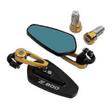 (Gold) Black Rearview Mirrors for Kawasaki Z900 Z900 Motorcycle Handlebar Bar End Mirrors