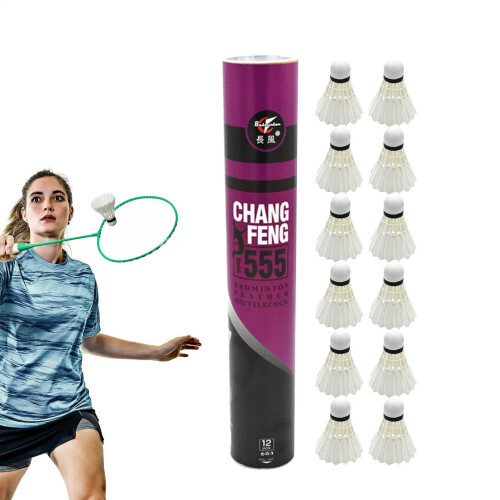 BadmintonBalls made from natural feathers, resistant, excellent stability  12 pieces