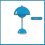 (Blue) Flowerpot Style LED Desk Lamp Adjustable Brightness for Reading & Work 5
