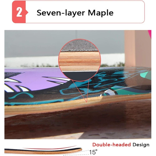 47 Inch Skateboard  Longboards Kids Adults Beginners (Color : E) 2