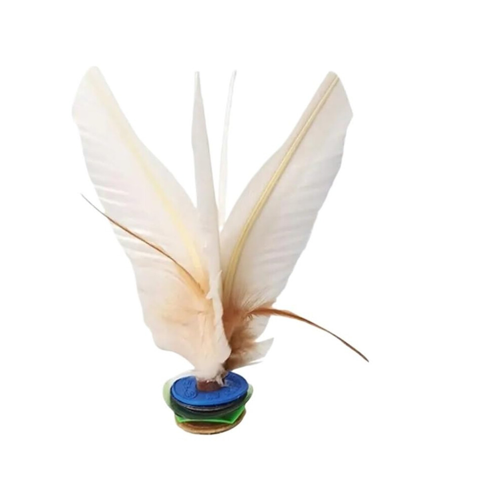 Chinese Jianzi Foot Kick White Feathers Chinese Jianzi Foot Kick Handwheel Feather Shuttlecock for Outdoor Shuttlecock 16 cm
