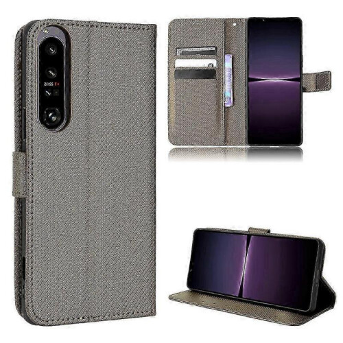 (Brown) Xperia 1 IV Diamond Texture Leather Phone Case - Premium Protection
