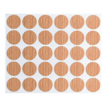 (walnut) 30Pcs Waterproof Screw Hole Covers Self-Adhesive Furniture Hole Plugs for Cabinet Desk Warm White