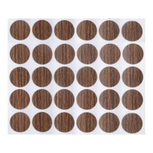 (black walnut relief) 30Pcs Waterproof Screw Hole Covers Self-Adhesive Furniture Hole Plugs for Cabinet Desk Warm White