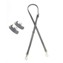 (Light Grey) Adjustable Shoulder Strap with Crossbody PU Leather Bag Accessory in Sasanqua White Color