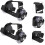 Adjustable roller skates with flashing wheels, portable heel rollers for balance coordination, black 2