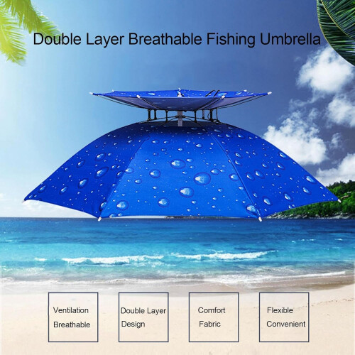 AngelschirmHut – headmounted outdoor umbrella, doublelayered, black 2