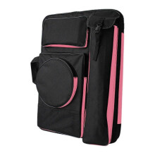 (Black Pink) Large Oxford Canvas Sketchbook Portfolio Bag for Outdoor Artistic Painting and Drawing