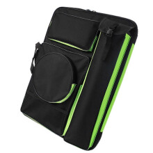 (Black Green) Large Oxford Canvas Sketchbook Portfolio Bag for Outdoor Artistic Painting and Drawing