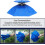 Fishing Umbrella Hat  Double Layer Black Glue Rainproof Head Umbrella, Blue Ref: 3535 5