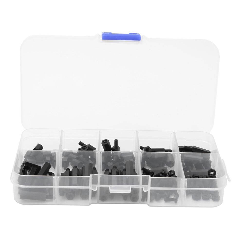 140-Piece Black M2.5 Nylon Screw Kit: Round Cross&Standoffs-image-OPC-PJ267GT-NEW