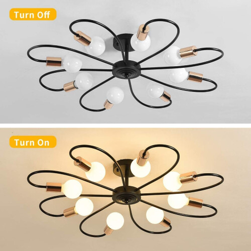 Semi Flush Ceiling Lights, Modern Sputnik Chandeliers Pendant Lighting 2