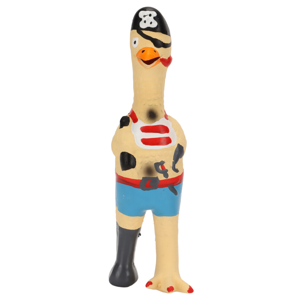Squeaky Chicken Dog Toys Safe Bite Resistant Elastic Teeth Grinding Hand Painted Funny Interactive Squeaky Dog Toys Pirate Chicken