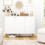 White Two-Cupboard Sideboard with Adjustable Shelves & Gold Accents 4