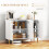 White Two-Cupboard Sideboard with Adjustable Shelves & Gold Accents 5