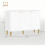 White Two-Cupboard Sideboard with Adjustable Shelves & Gold Accents 3