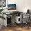 Black Computer Desk with Sliding Keyboard Tray & Storage 4