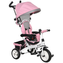 6-in-1 Kids Trike Pink (1-5 Years) - with Canopy,Storage,Footrest