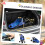 Blue One-Touch Folding Pet Stroller with EVA Wheels 6