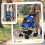 Blue One-Touch Folding Pet Stroller with EVA Wheels 3