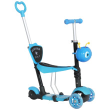 5-in-1 Adjustable Kids Scooter with Seat & Backrest, Blue