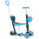 5-in-1 Adjustable Kids Scooter with Seat & Backrest, Blue 1