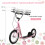 Pink Kids Scooter with Adjustable Handlebar & Dual Brakes 6