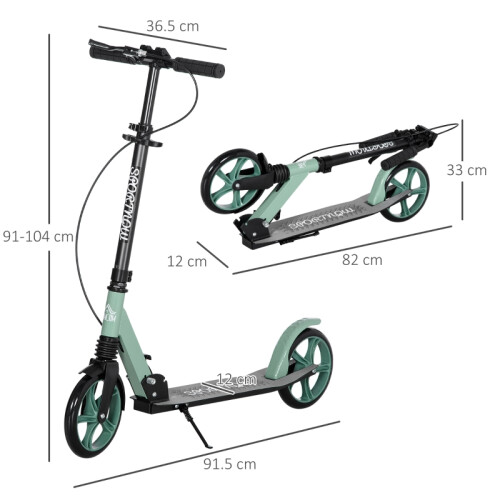 Adjustable Folding Kick Scooter for Ages 14+, Dual Brake 2