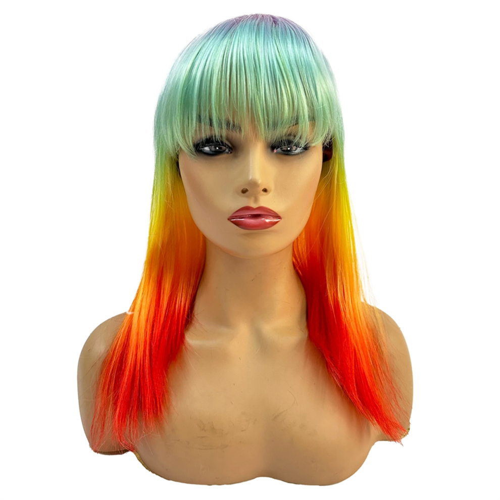Exogio Rainbow Wigs Synthetic Long Straight