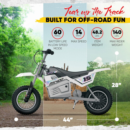 Razor Dirt Rocket MX400 24 Volt - White 2