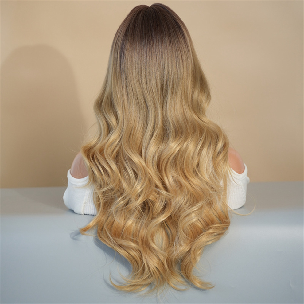Exogio Unisex Brown Blonde Highlight 63Cm European American Wig Long Curly Hair