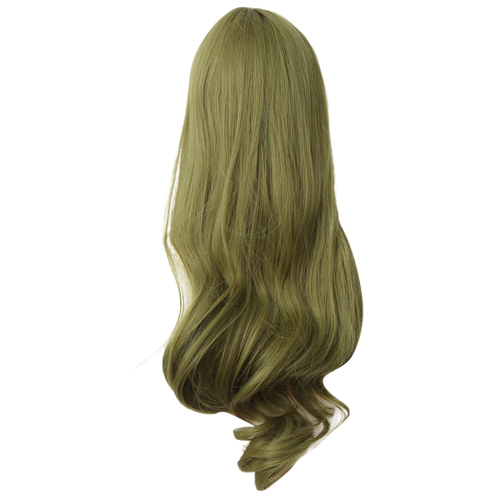 Exogio Unisex Green Mint Bangs Big Wavy Long Curly Hair Realistic Wig