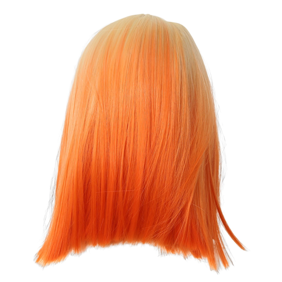 Exogio Small Lace Short Straight Hair Synthetic Fiber Wig Ombre Orange