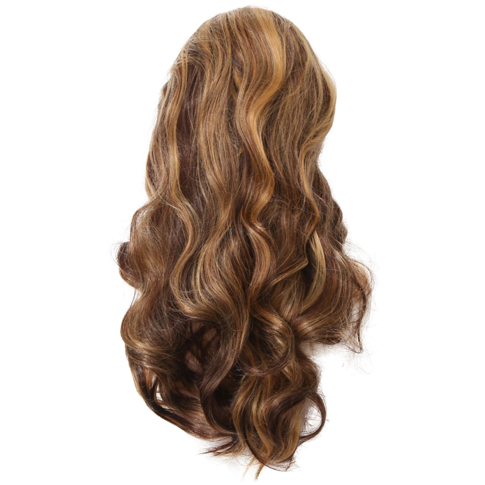 Exogio Unisex Piano Color Long Curly Hair Big Wave Front Lace Wig Female Wigs
