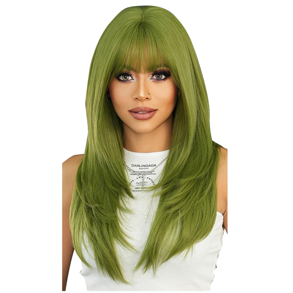 Exogio Layered Straight Medium Long Anti-Heart Women Cospaly Wig(24In)