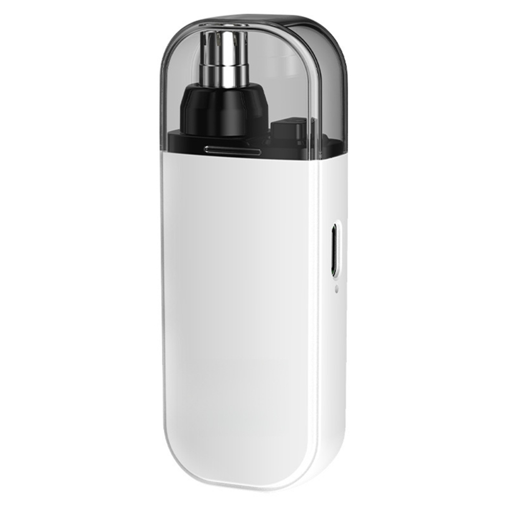 Exogio White Nose Hair Trimmer 2 In 1 Nasal Cutter Electric Portable