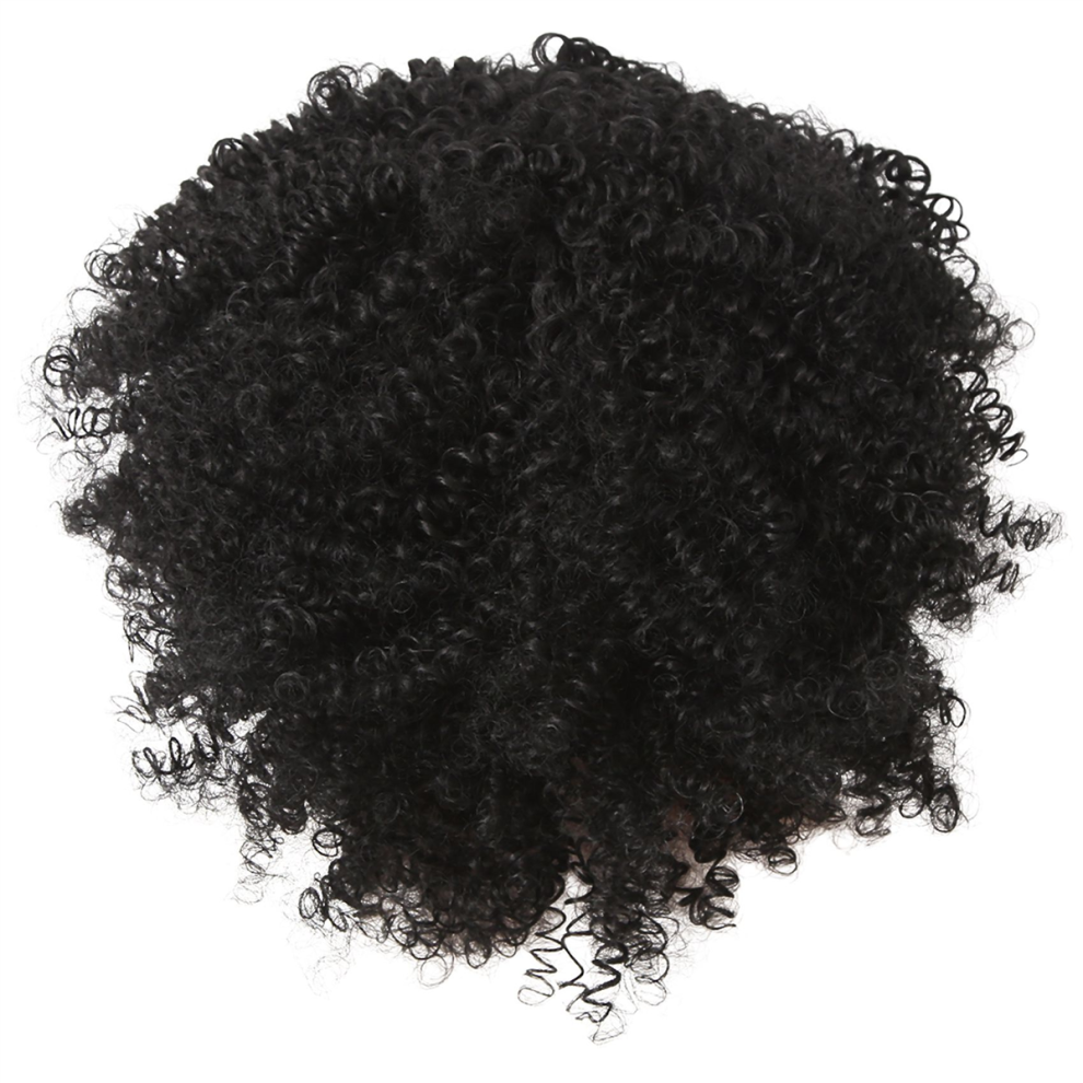 Exogio Unisex Black African Women's Short Curly Hair Chemical Fiber Wig