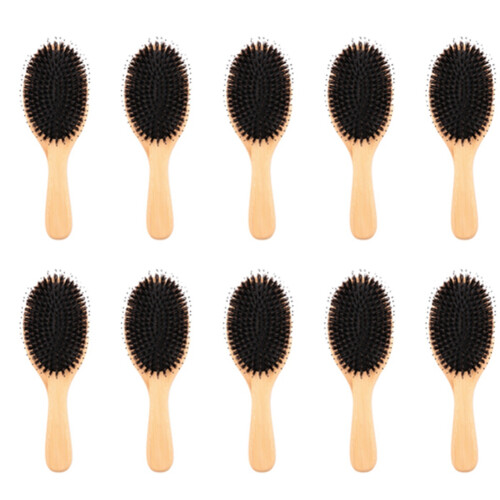 Hair Brush Boar Bristle with Nylon Pins Bamboo Paddle 1