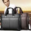 LINGZHIDAISHU Men's Briefcase High-Quality Handbag Brown 3