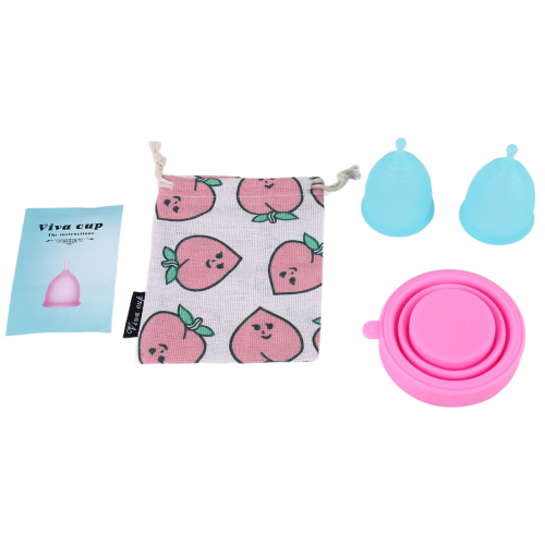 4Pcs/Set Menstrual Cup for Silicone S Blue 2