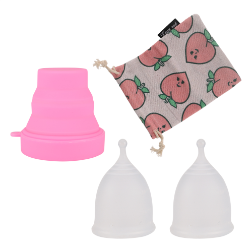 4Pcs/Set Menstrual Cup for Silicone L Transparent 2