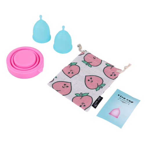 4Pcs/Set Menstrual Cup for Silicone S Blue