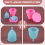 4Pcs/Set Menstrual Cup for Silicone L Blue 10